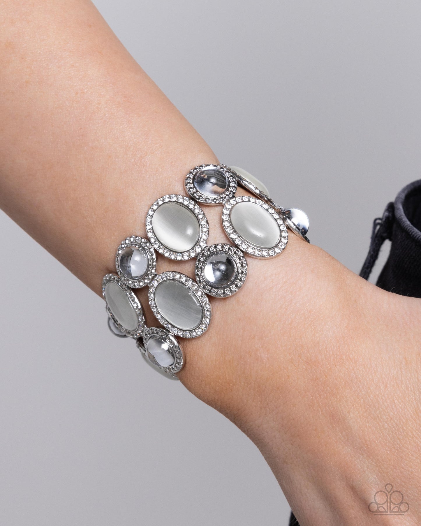 A Finishing Touch Affixed Appeal - White Bracelet