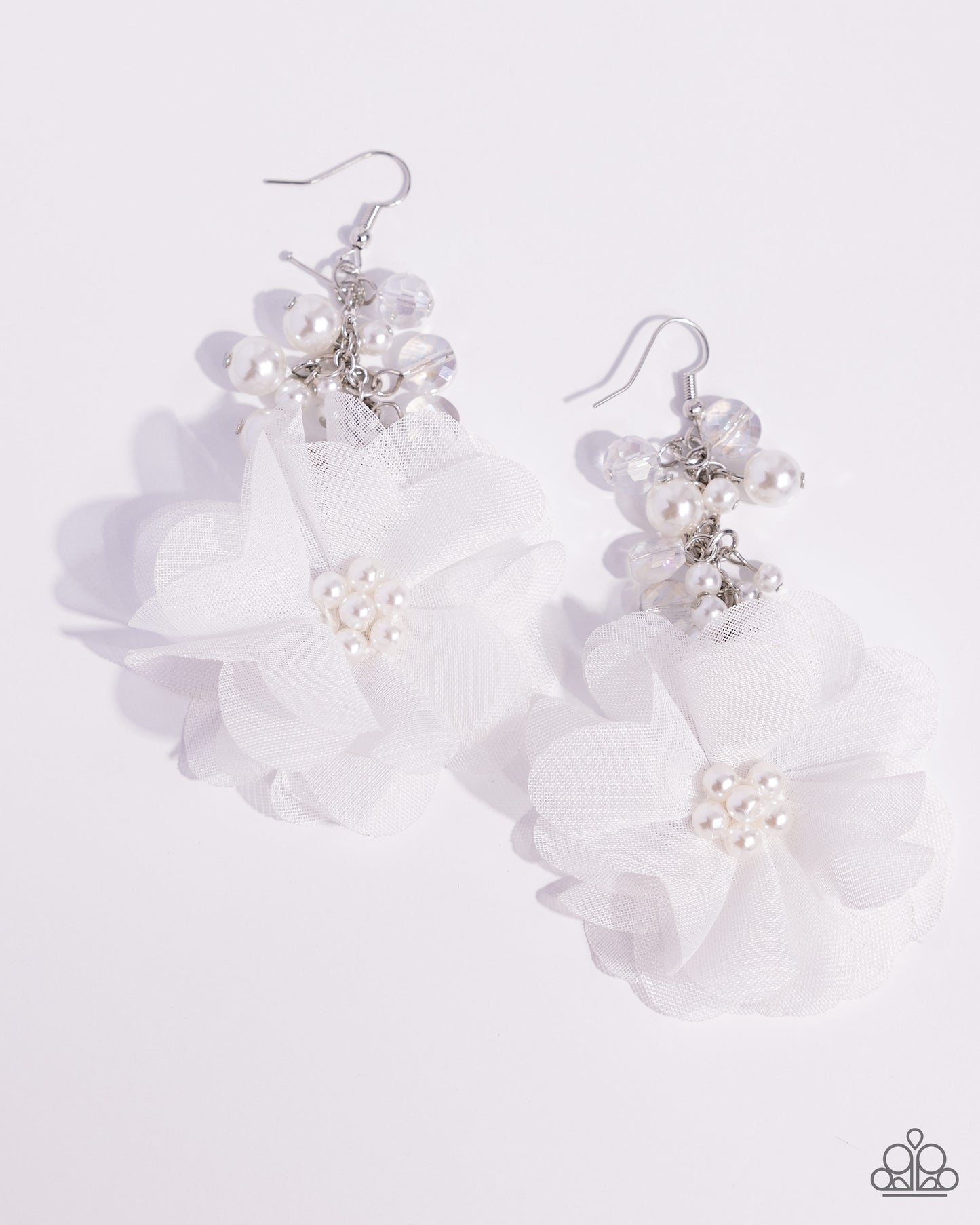 A Finishing Touch Fashionable Flower Girl - White Earrings