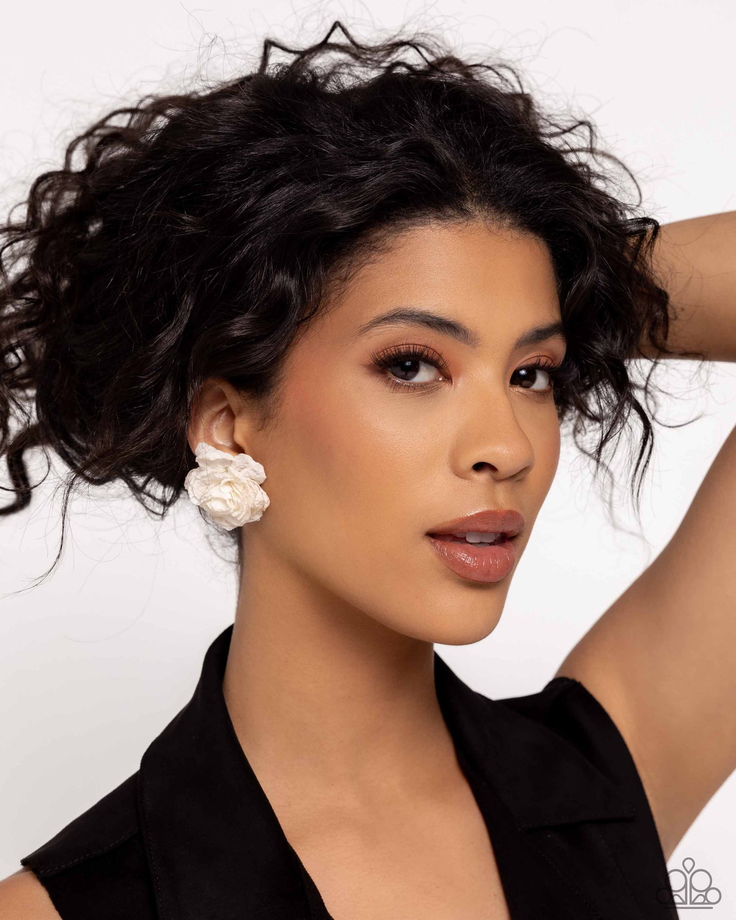 A Finishing Touch Tulle Twist - White Earrings