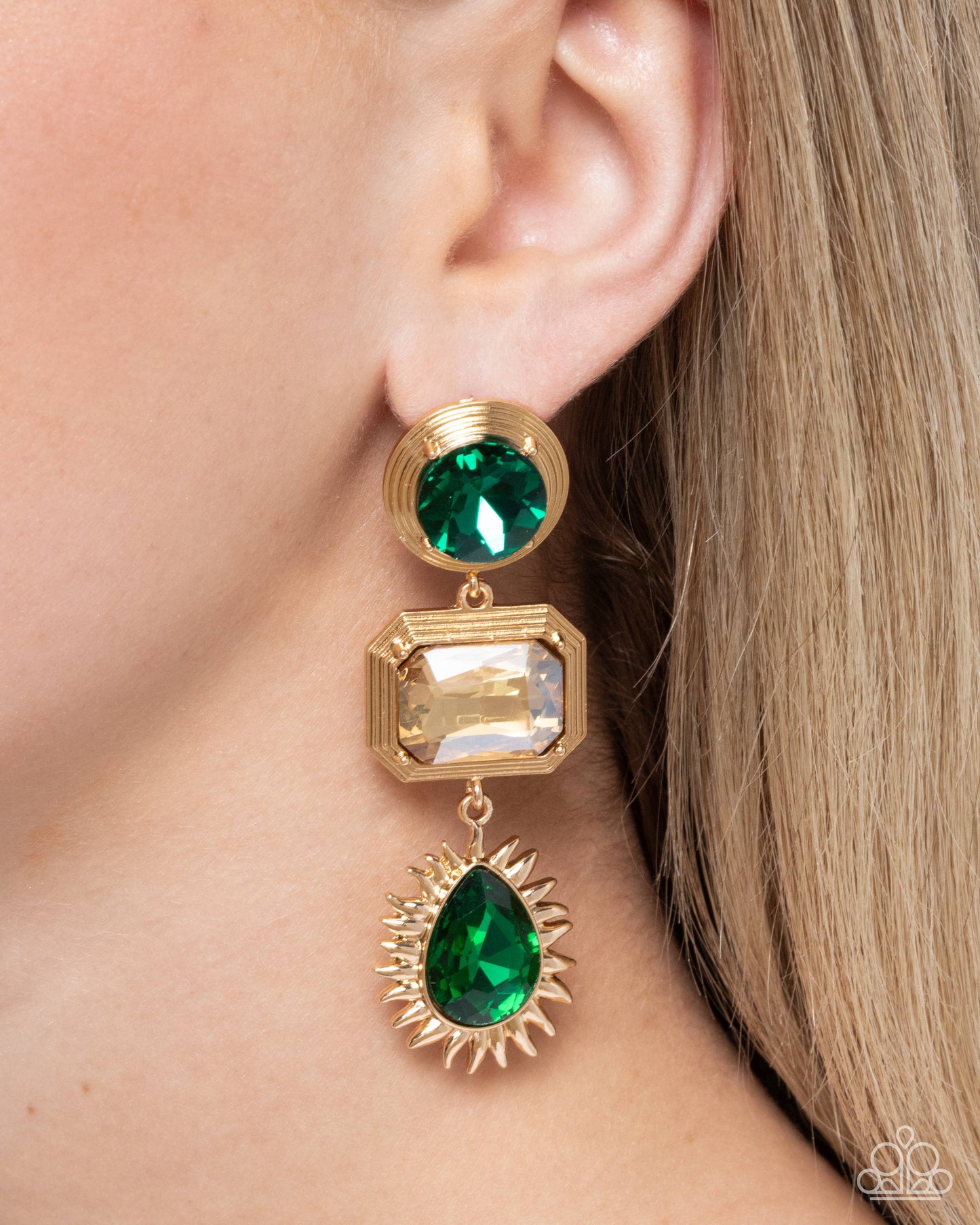 A Finishing Touch Entertaining the Thought - Green Earrings