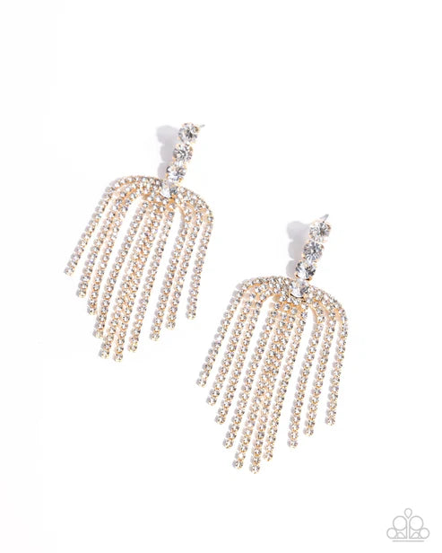 A Finishing Touch Tapered Twilight - Gold Earrings