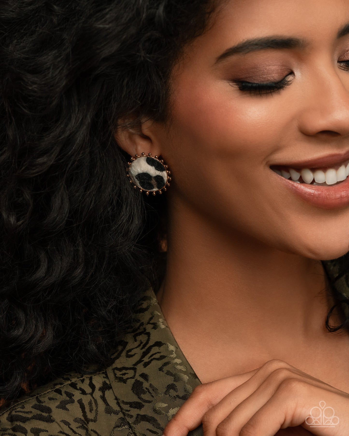 A Finishing Touch Cowhide Couture - Brown Animal Print Earrings