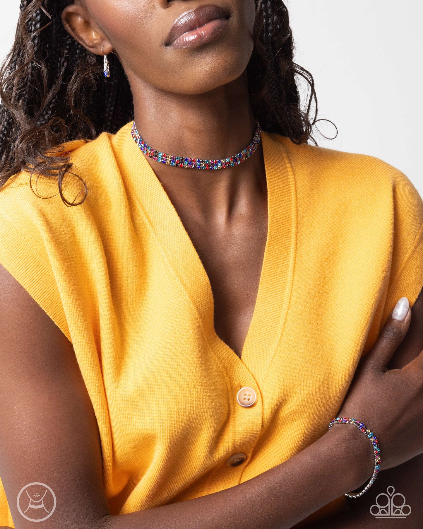 A Finishing Touch Terrific Trio - Multi Choker Necklace and Thrilling Trio - Multi Bracelet