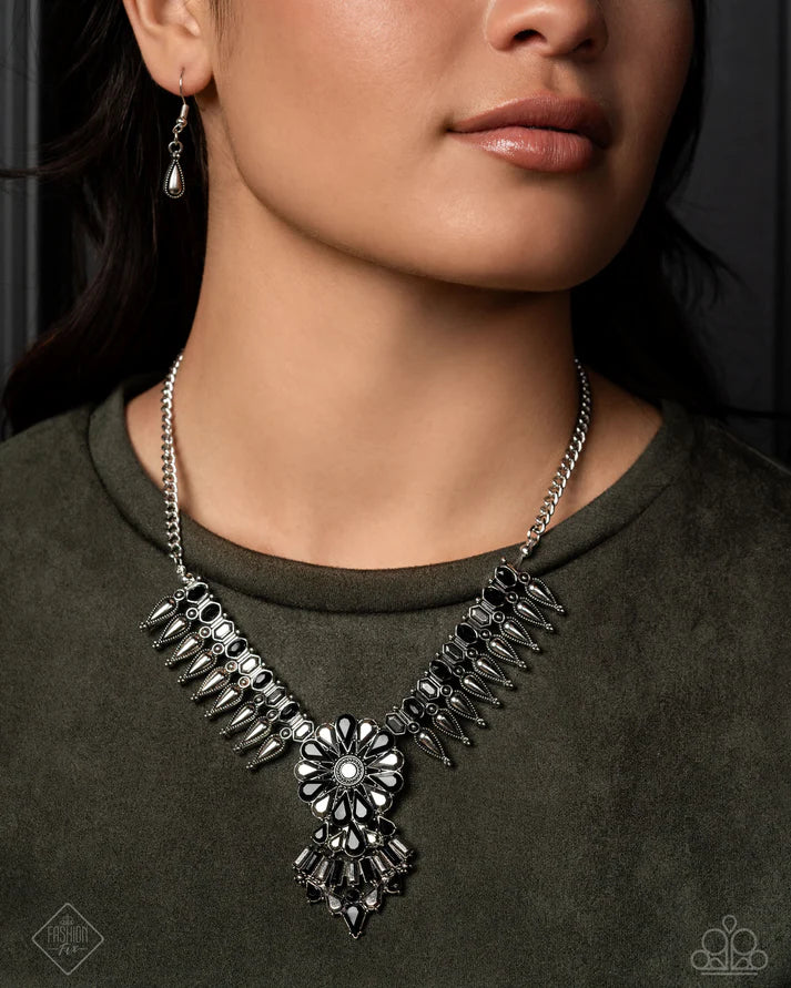 A Finishing Touch Fairest of the Festival - Black Necklace and Festival Fencing - Black Bracelet 2 piece set