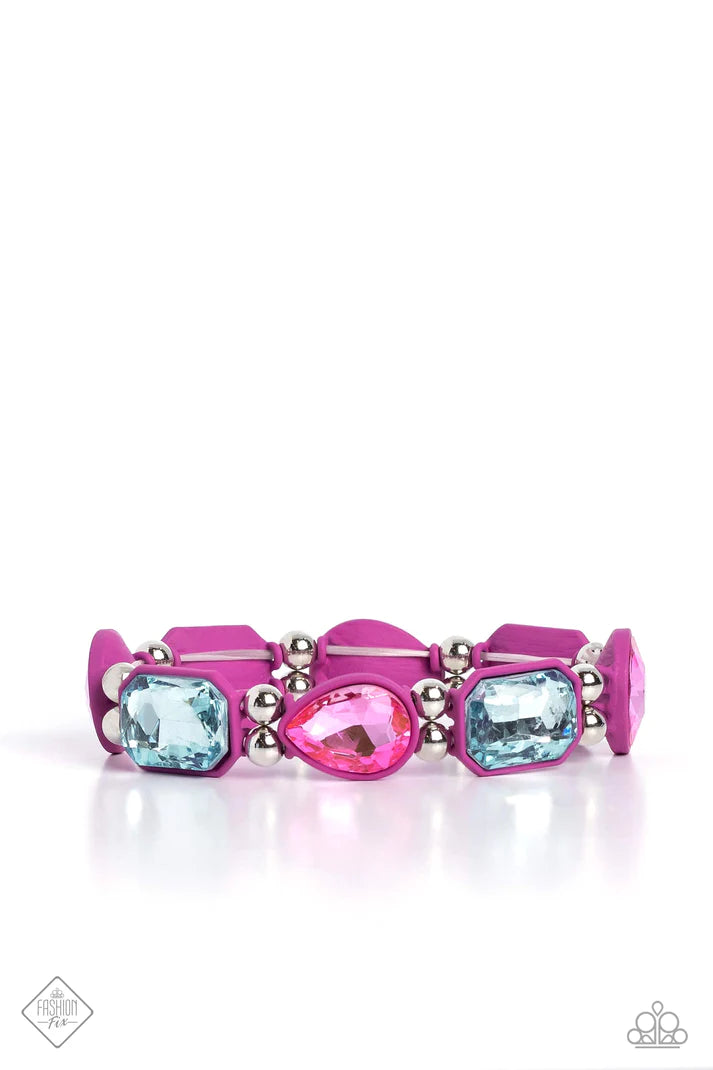 Stretch Bracelets - Paparazzi Transforming Taste - Pink Bracelet Paparazzi Jewelry Images