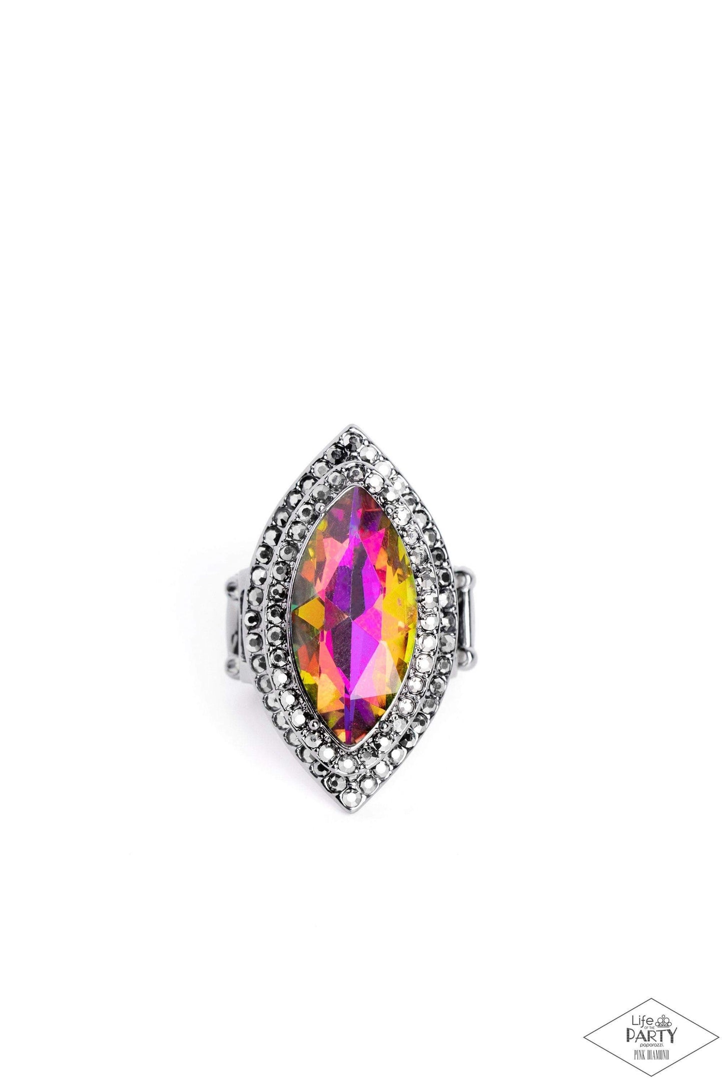 A Finishing Touch Jaw-Dropping Dazzle - Multi Oil Spill Ring - Pink Diamond Life of the Party Exclusive