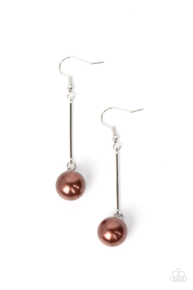A Finishing Touch Pearl Redux - Brown Earrings