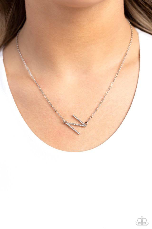 A Finishing Touch INITIALLY Yours - N - White Necklace