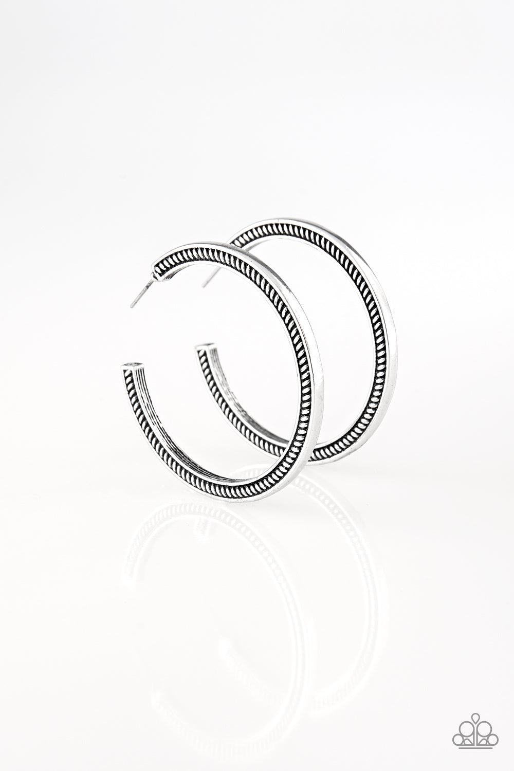 Paparazzi This Is My Tribe - Silver Hoop Earrings - A Finishing Touch