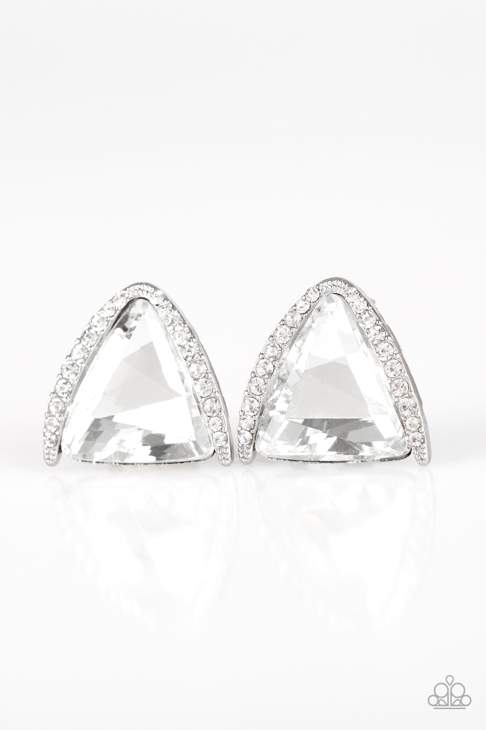 Paparazzi Exalted Elegance - White Post Earrings - A Finishing Touch