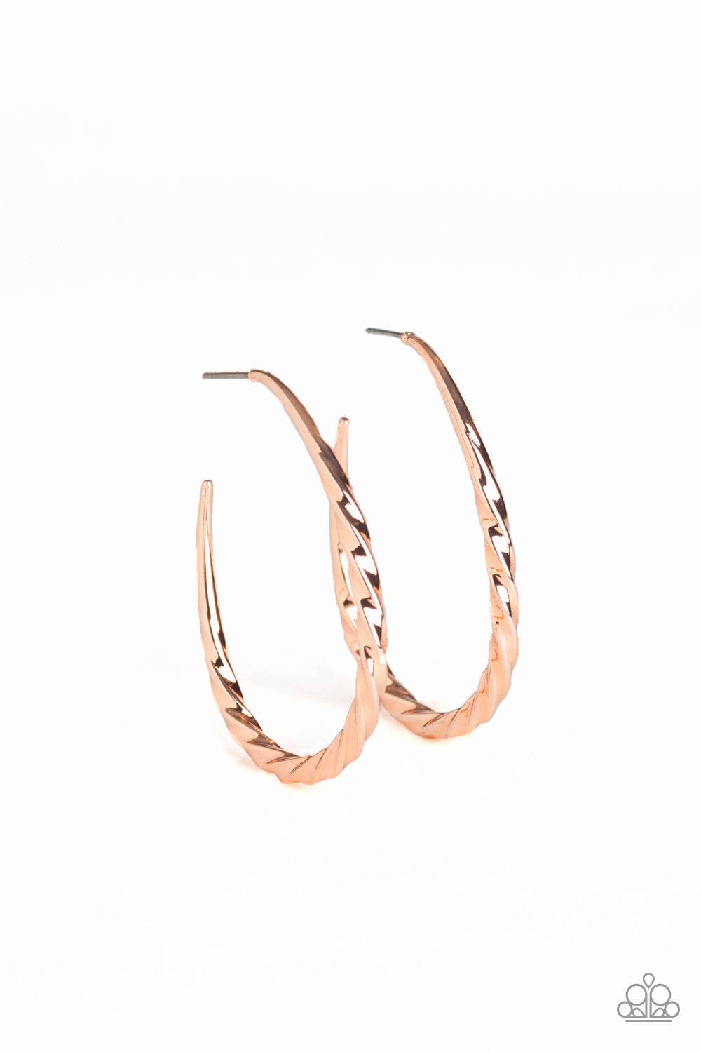 Paparazzi Twisted Edge - Rose Gold Earrings - A Finishing Touch