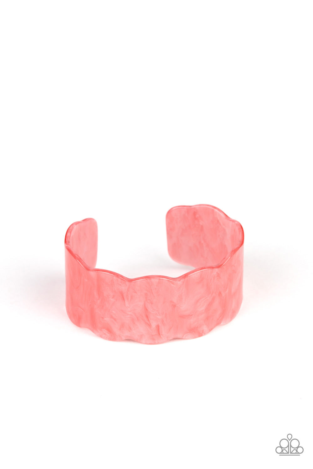 Paparazzi Retro Ruffle - Orange Acrylic Cuff Bracelet - A Finishing Touch