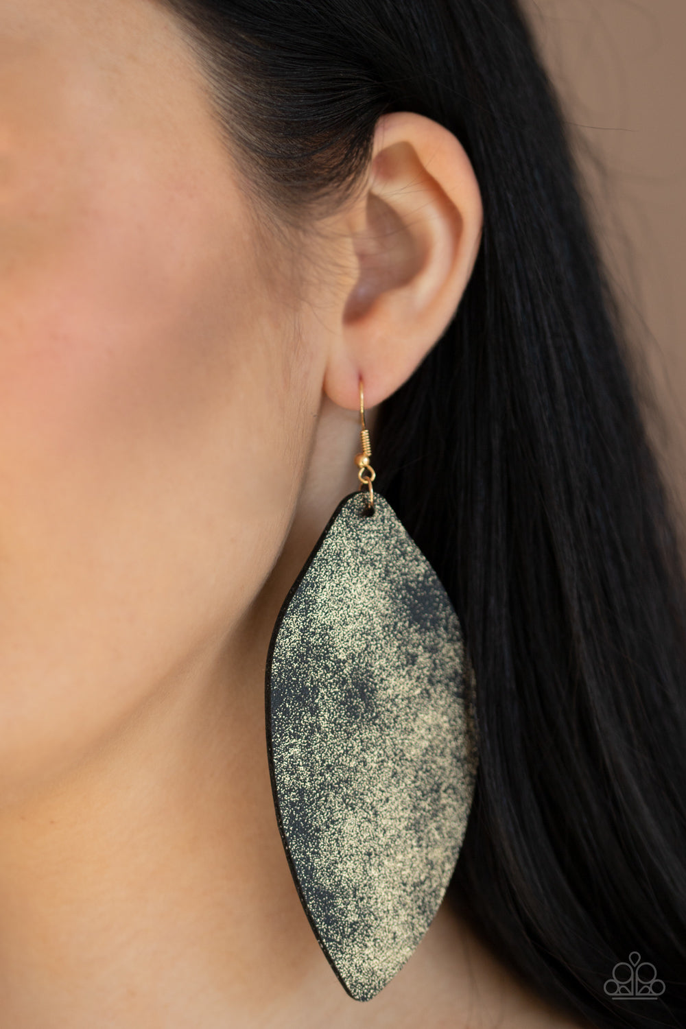 Paparazzi Serenely Smattered - Black/Gold - A Finishing Touch
