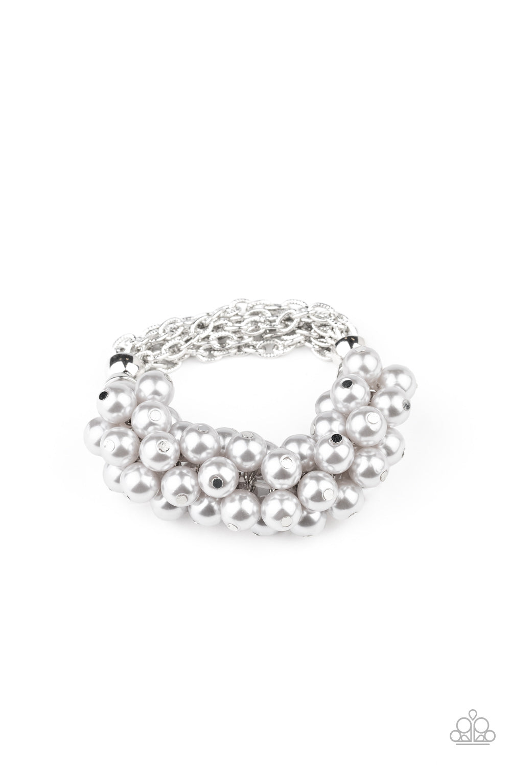 Paparazzi Up Class Clash - Silver Pearl Bracelet - A Finishing Touch