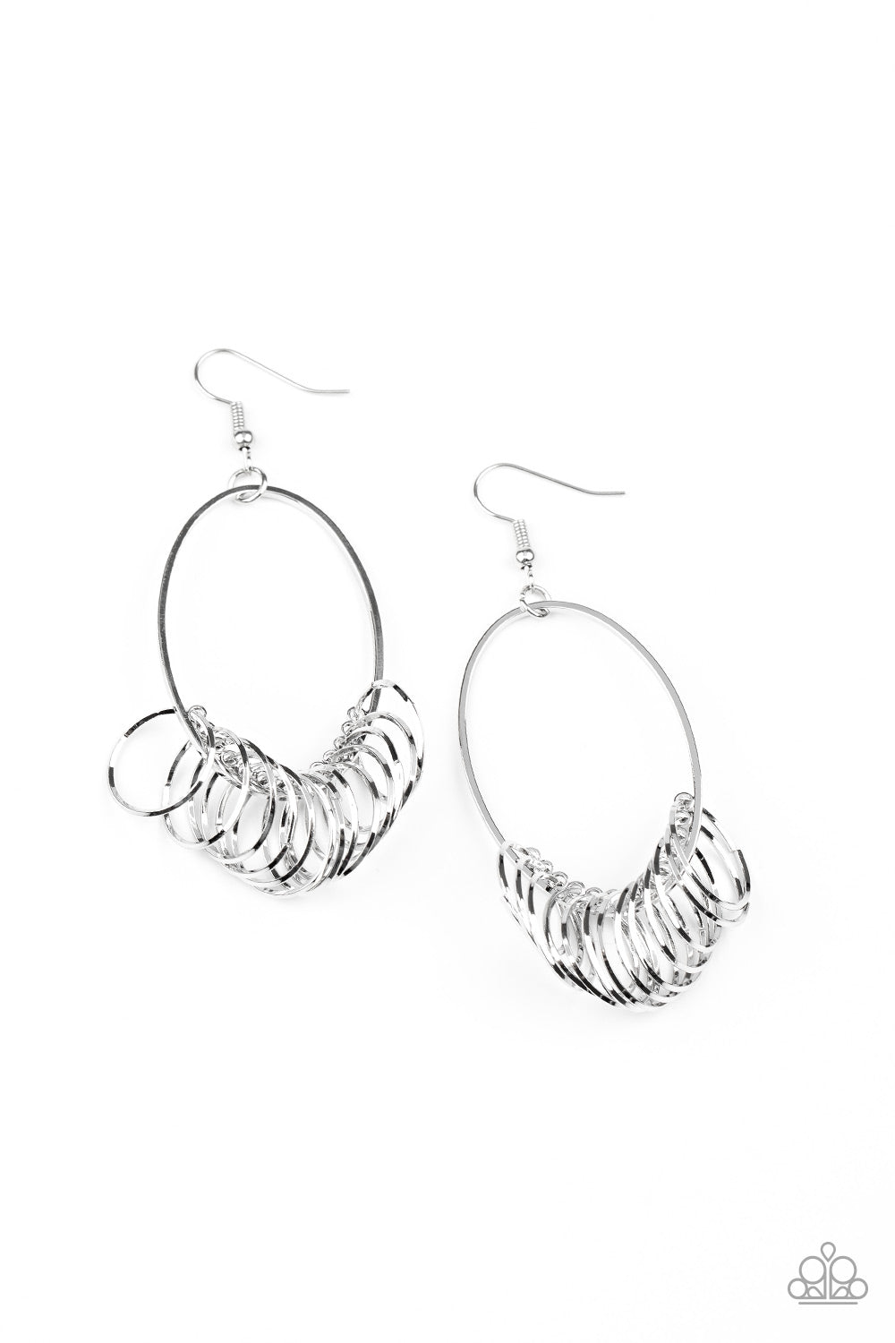 Paparazzi Halo Effect - Silver Earrings - A Finishing Touch