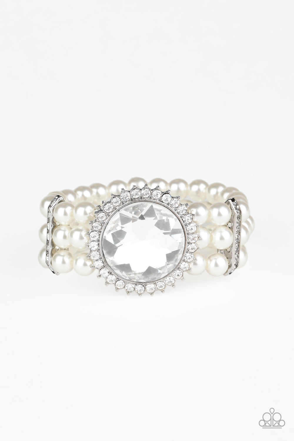 Paparazzi Speechless Sparkle - White Pearl Bracelet - A Finishing Touch