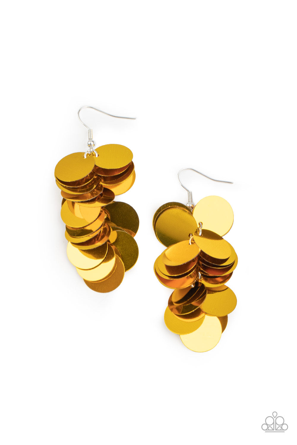 Paparazzi Now You SEQUIN It - Gold Earrings - A Finishing Touch