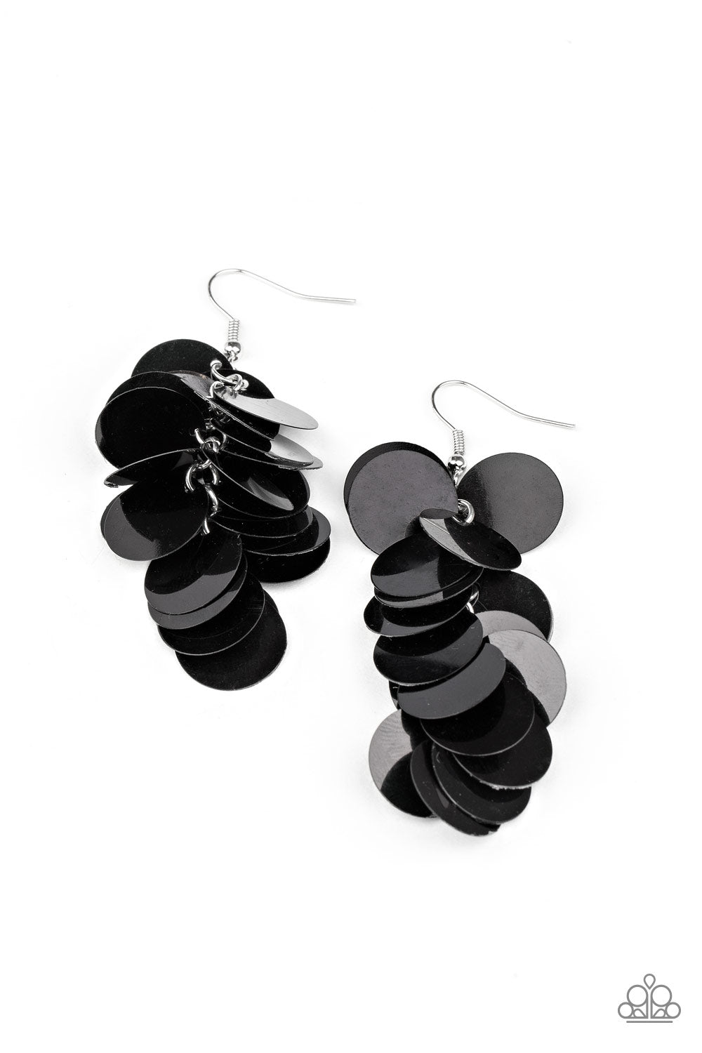 Paparazzi Now You SEQUIN It - Black Earrings - A Finishing Touch