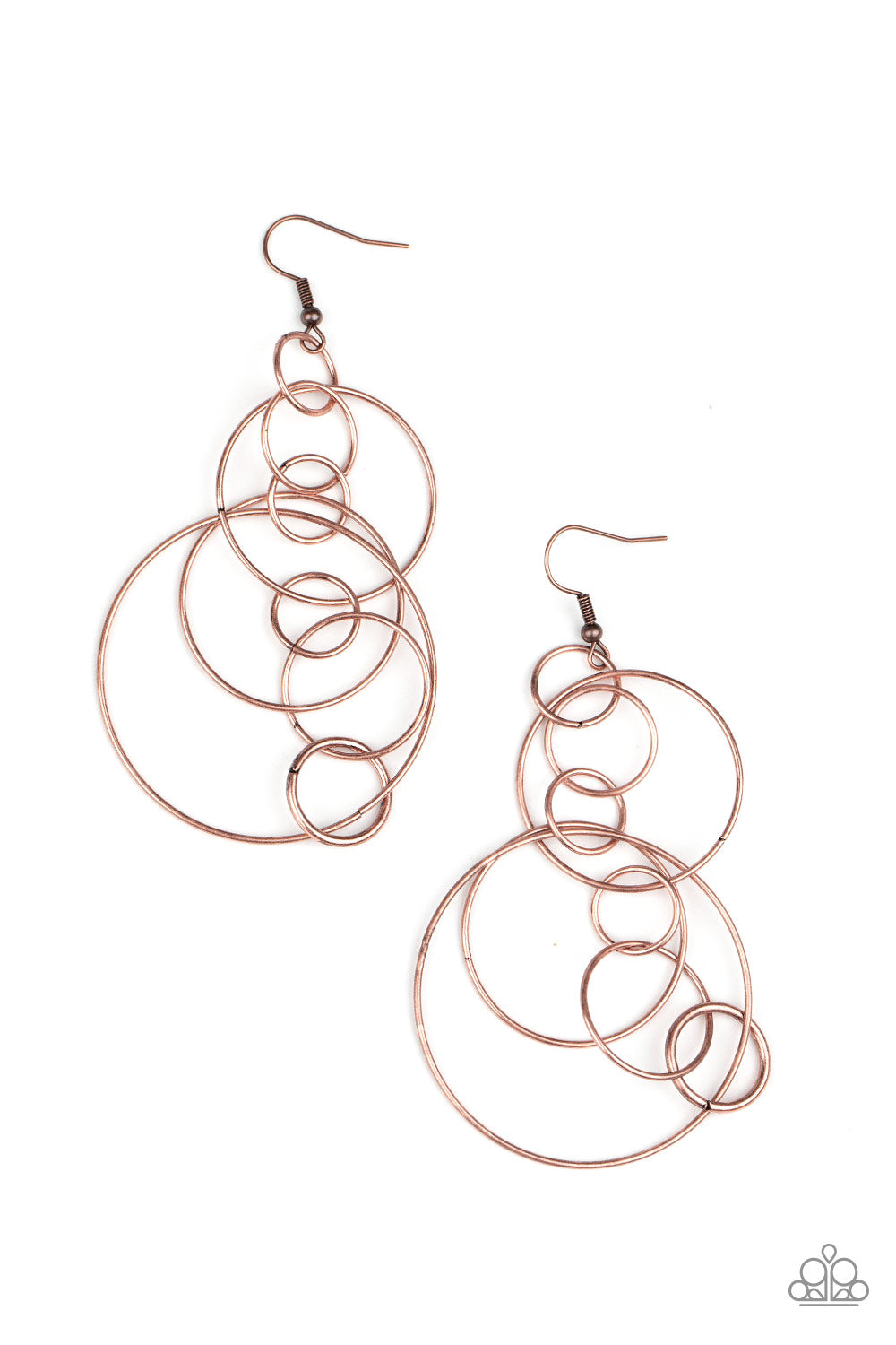 Paparazzi Running Circles Around You - Cooper Hoop Earrings - A Finishing Touch