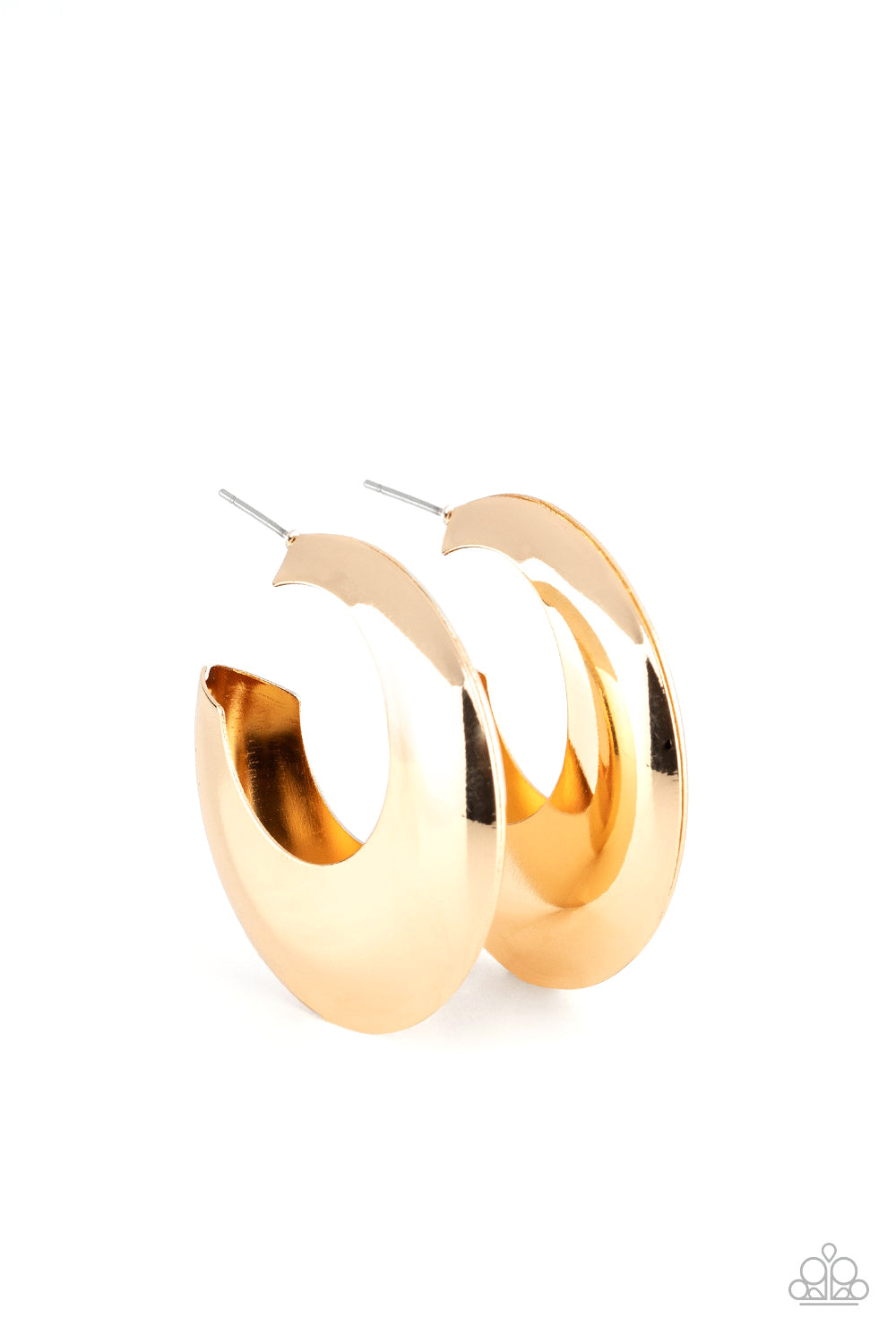 Paparazzi Chic CRESCENTO - Gold Hollowed Out Hoop Earrings - A Finishing Touch