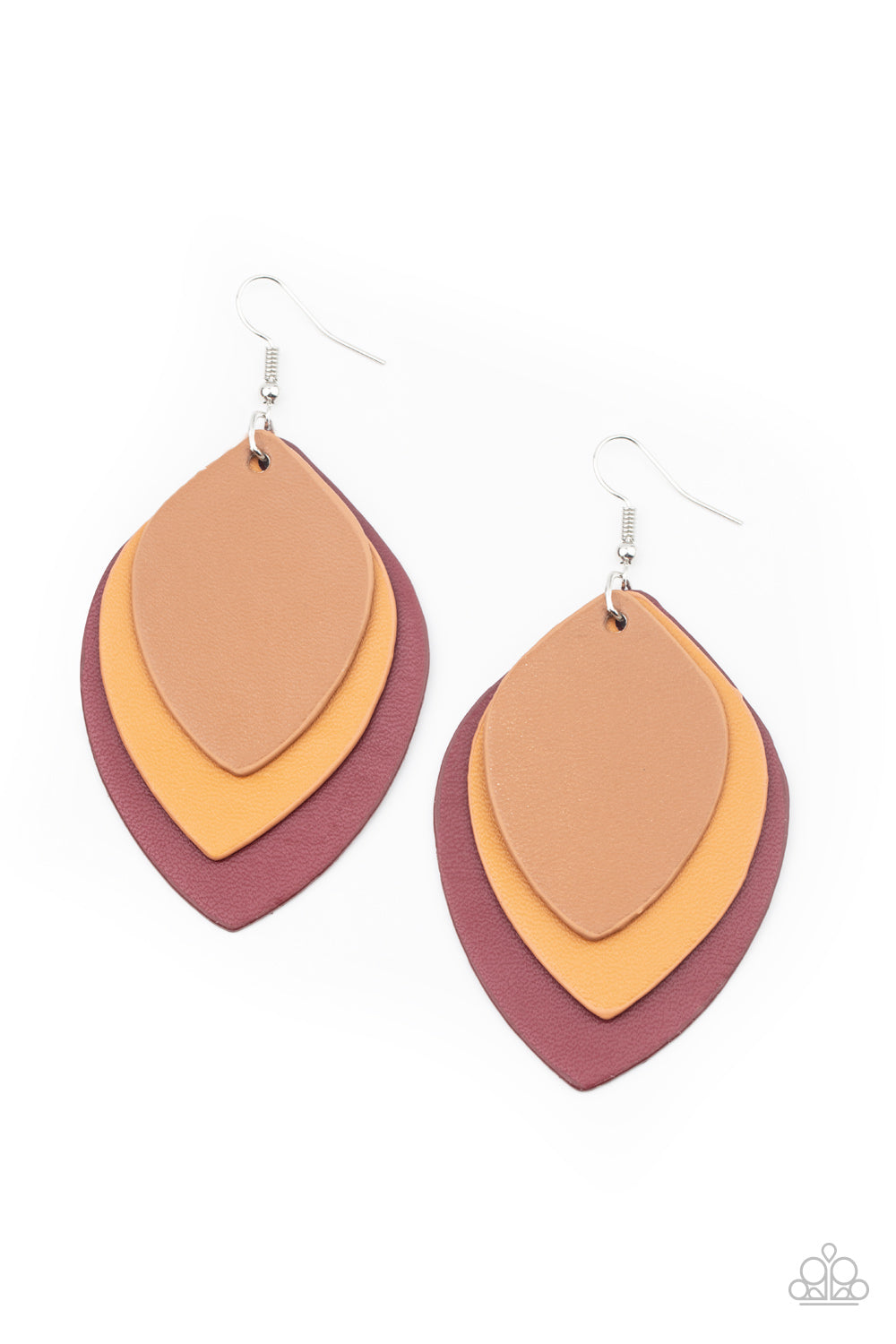 Paparazzi Light as a LEATHER - Red Earrings - A Finishing Touch