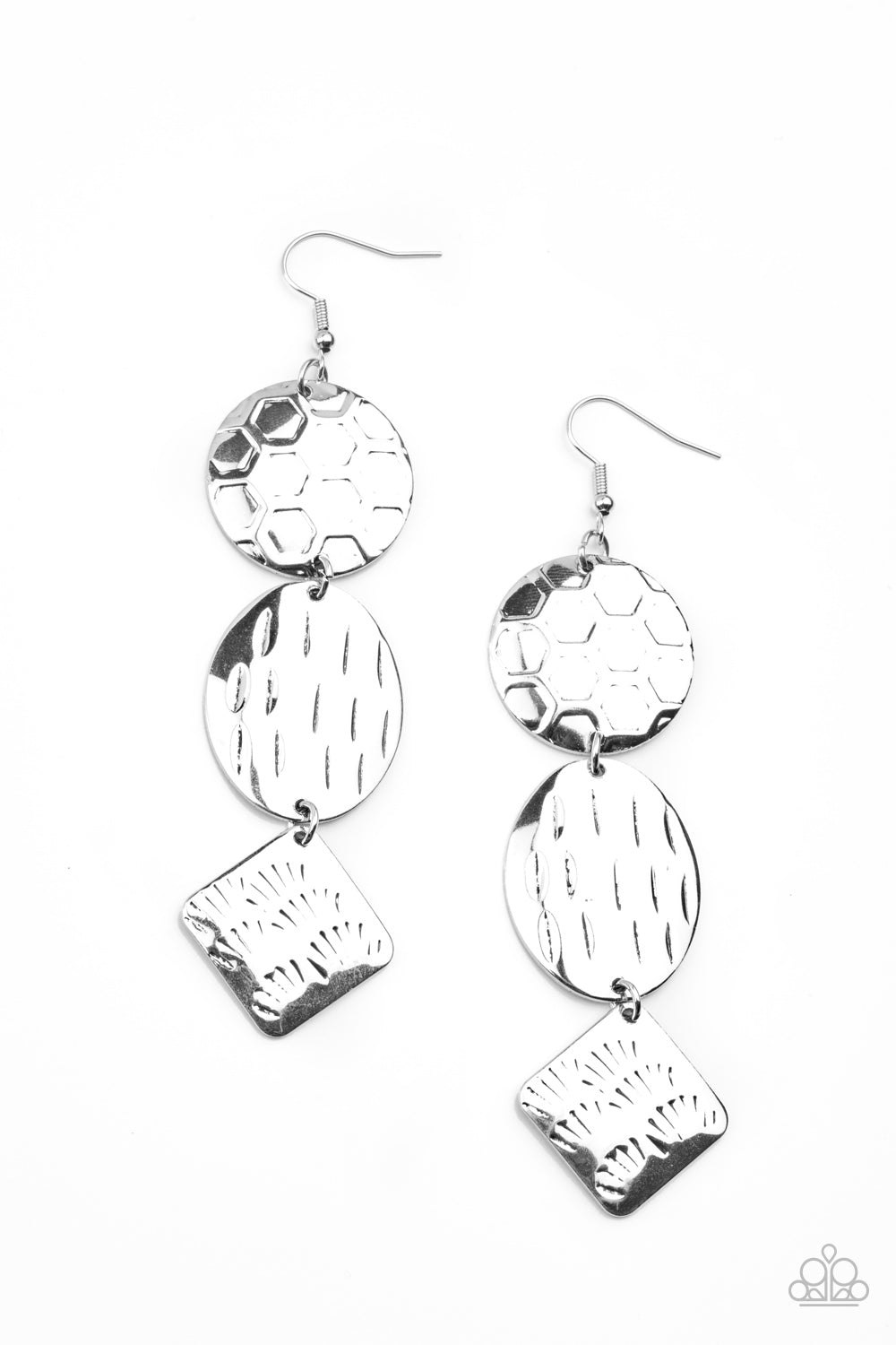 Paparazzi Mixed Movement - Silver Earrings - A Finishing Touch