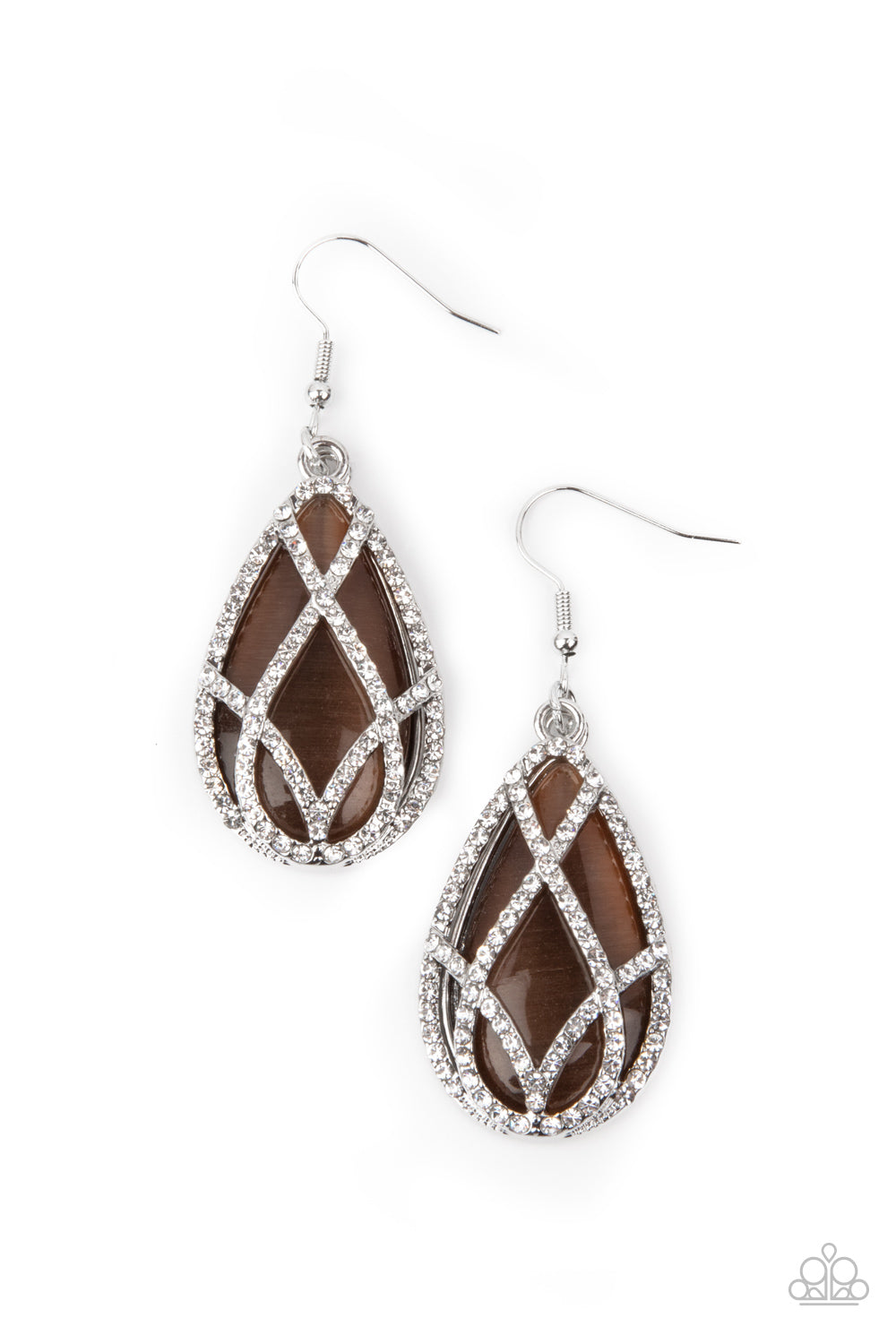 Paparazzi Crawling With Couture - Brown Earrings - A Finishing Touch Jewelry