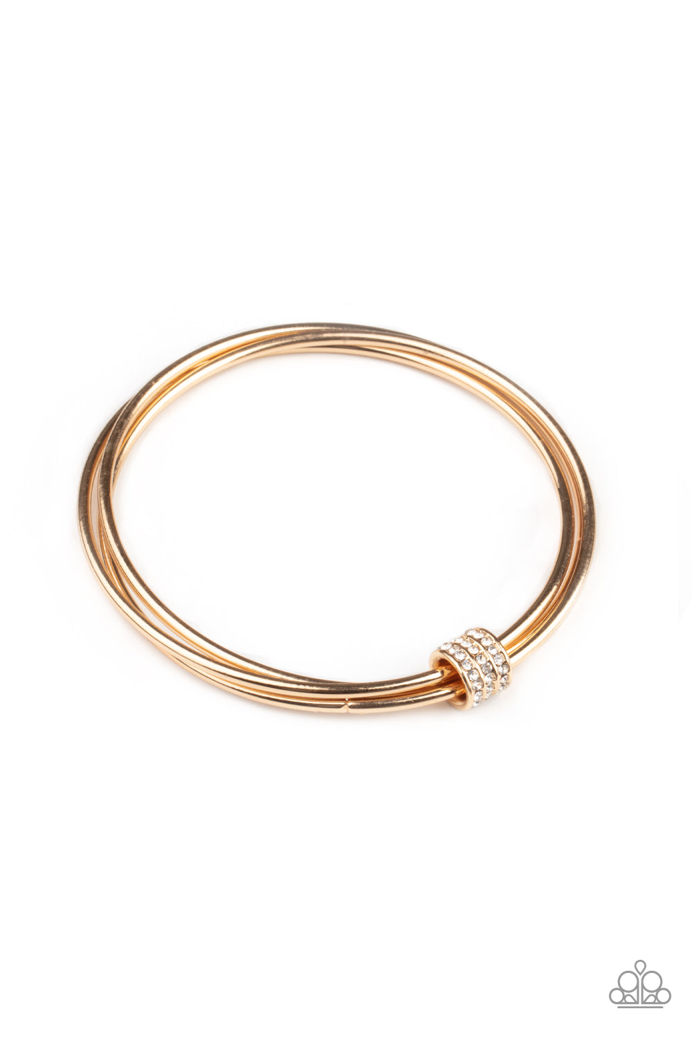Paparazzi Roll Out The Rhinestones - Gold Bracelet - A Finishing Touch Jewelry