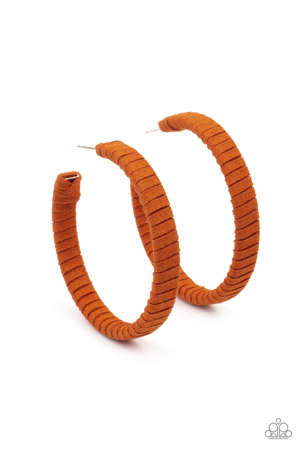 Paparazzi Suede Parade - Orange Earrings - A Finishing Touch Jewelry