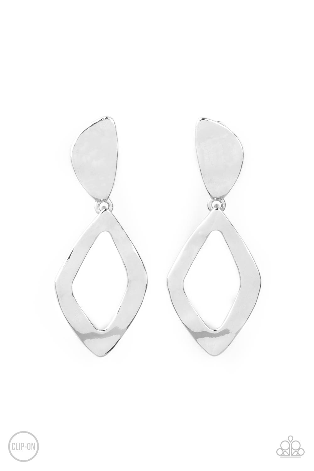 Paparazzi Industrial Gallery - Silver Clip-On Earrings - A Finishing Touch Jewelry