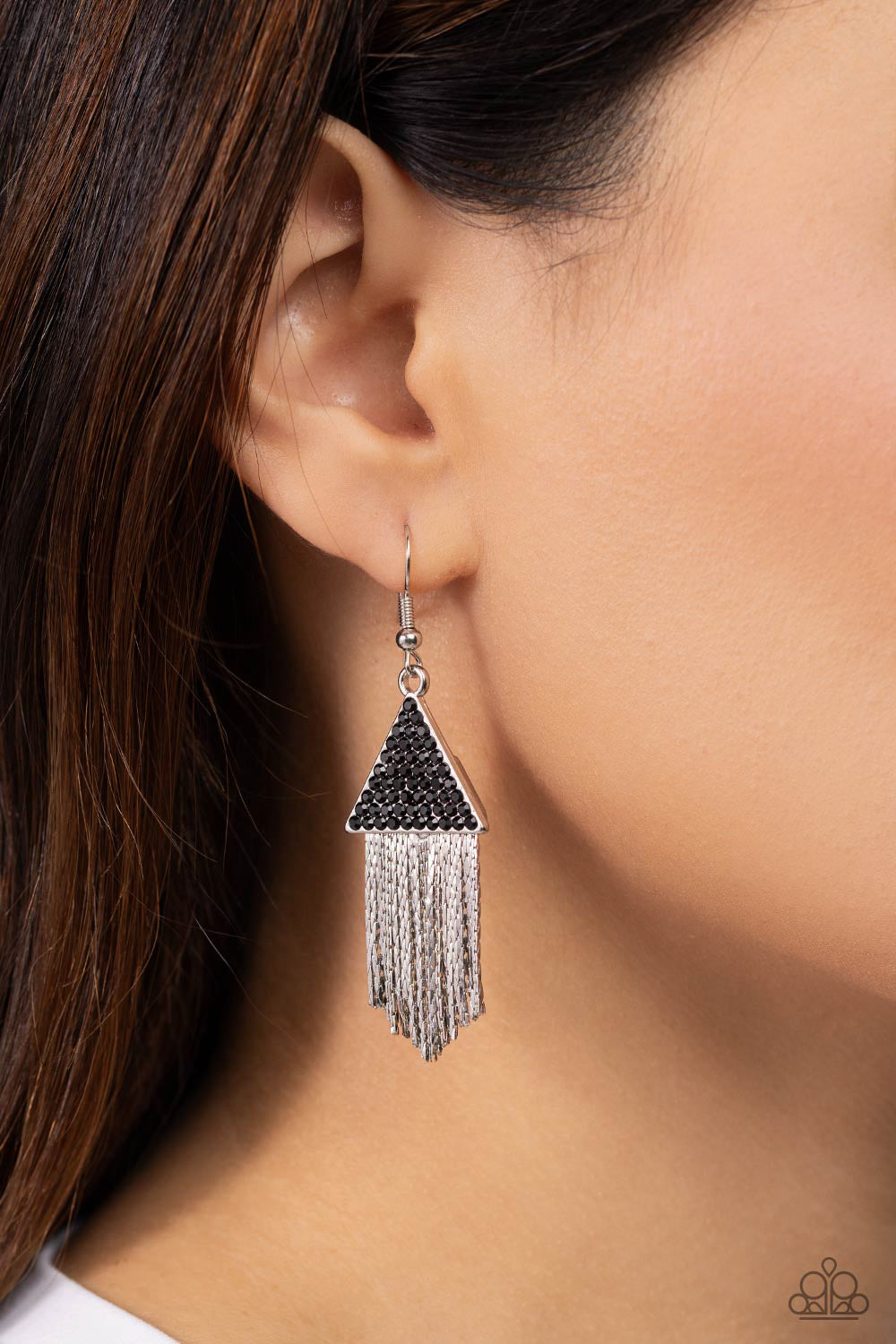 A Finishing Touch Pyramid SHEEN - Black Earrings
