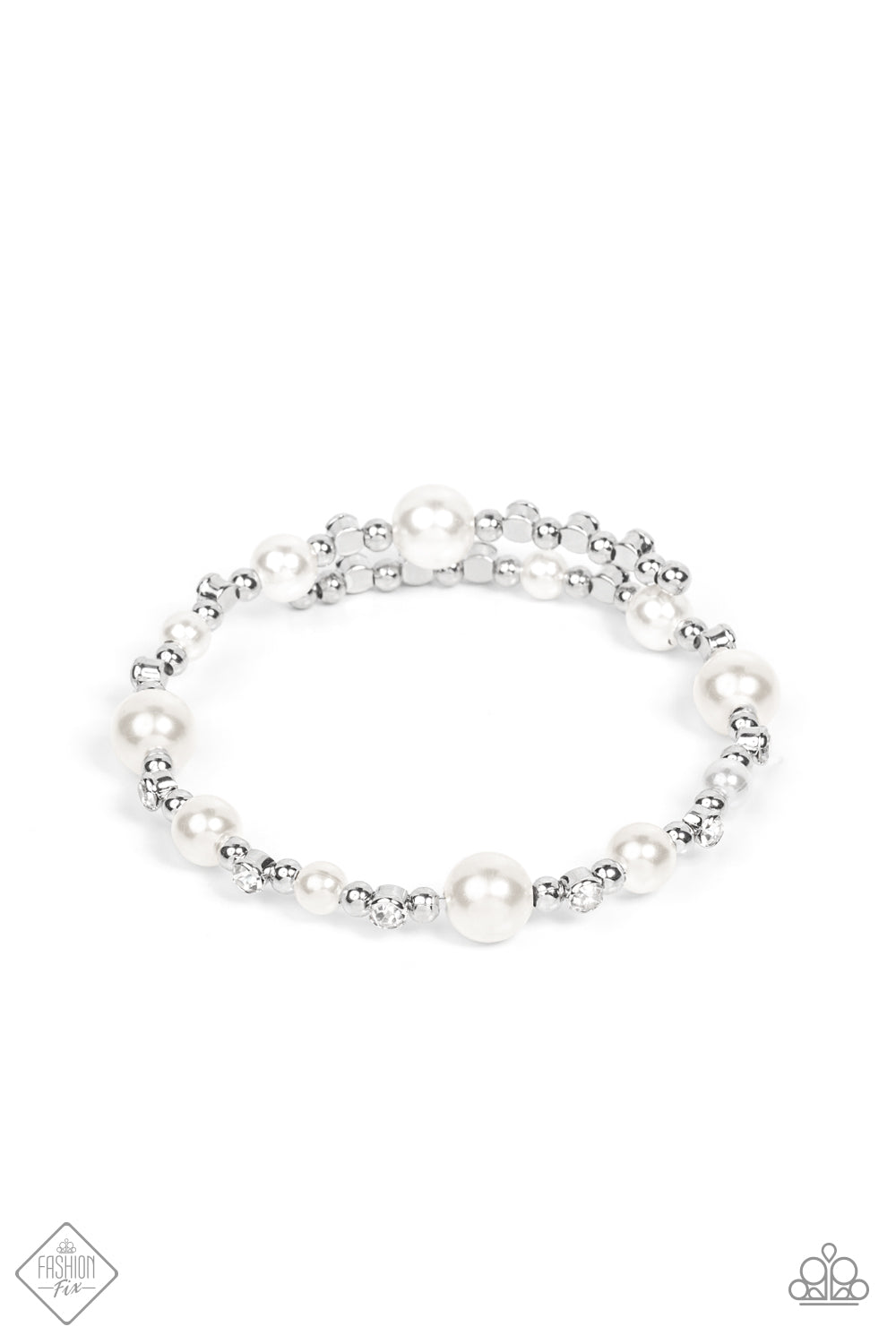 Paparazzi Chicly Celebrity Fashion Fix - White Bracelet - A Finishing Touch Jewelry