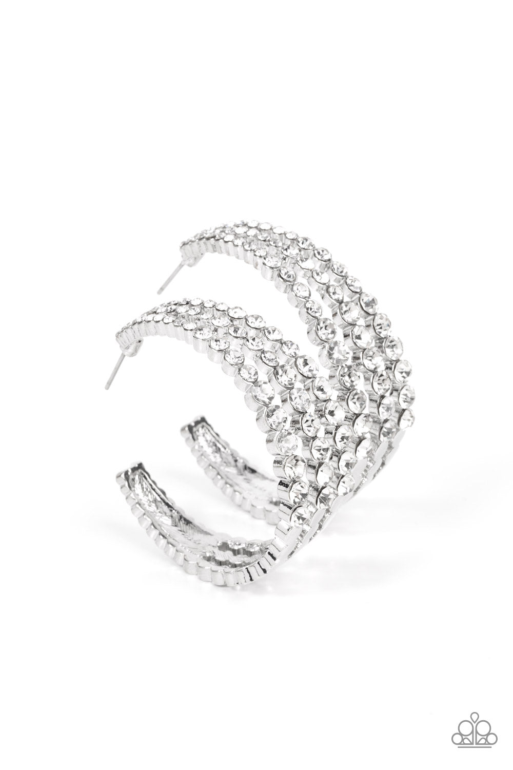 Paparazzi Cosmopolitan Cool - White Earrings - A Finishing Touch Jewelry