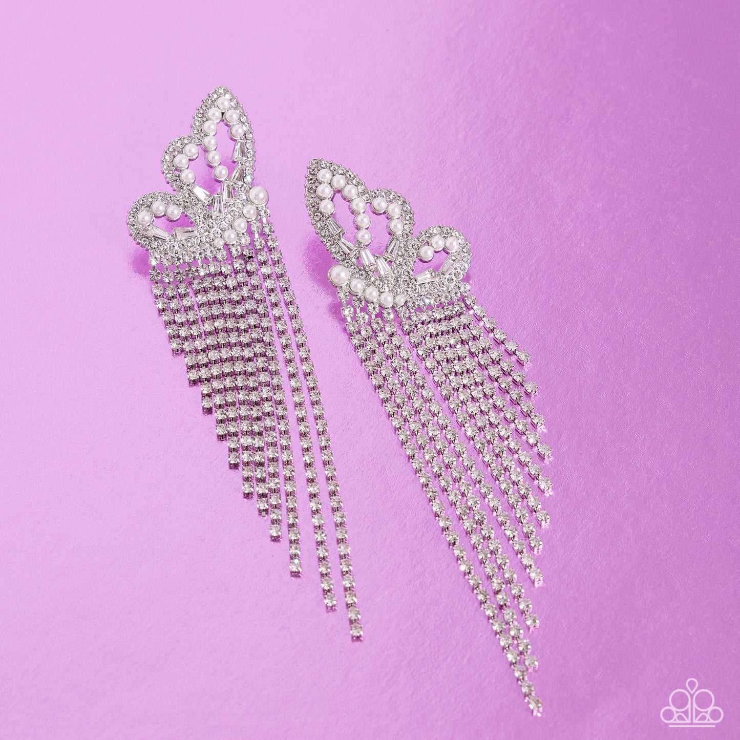 A Finishing Touch Aerial Accent - White Butterfly Earrings