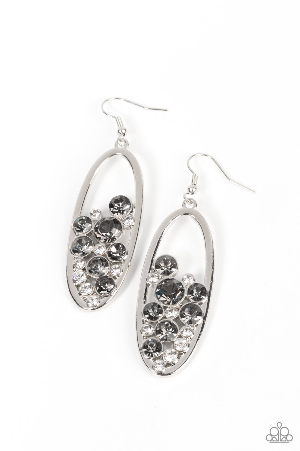 Paparazzi Prismatic Poker Face - Silver Earrings