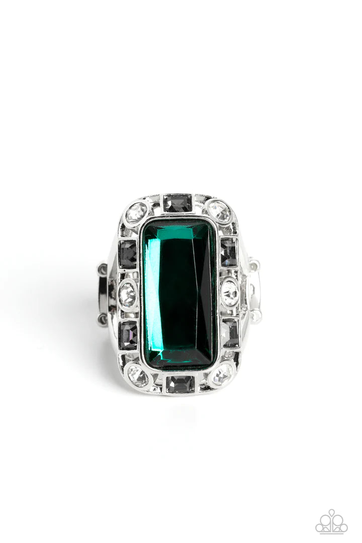 A Finishing Touch Radiant Rhinestones - Green Ring