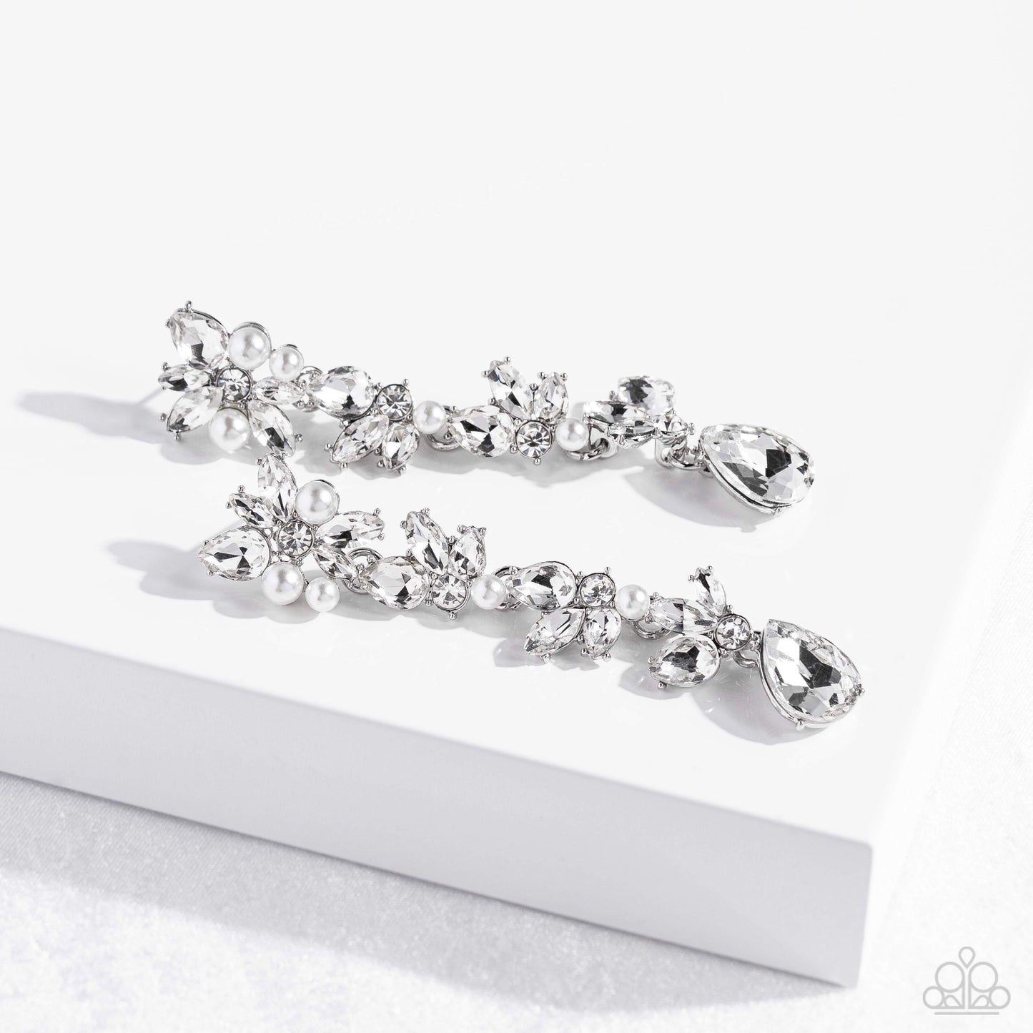 Paparazzi LIGHT at the Opera -Empower Me Pink Exclusive - White Earrings