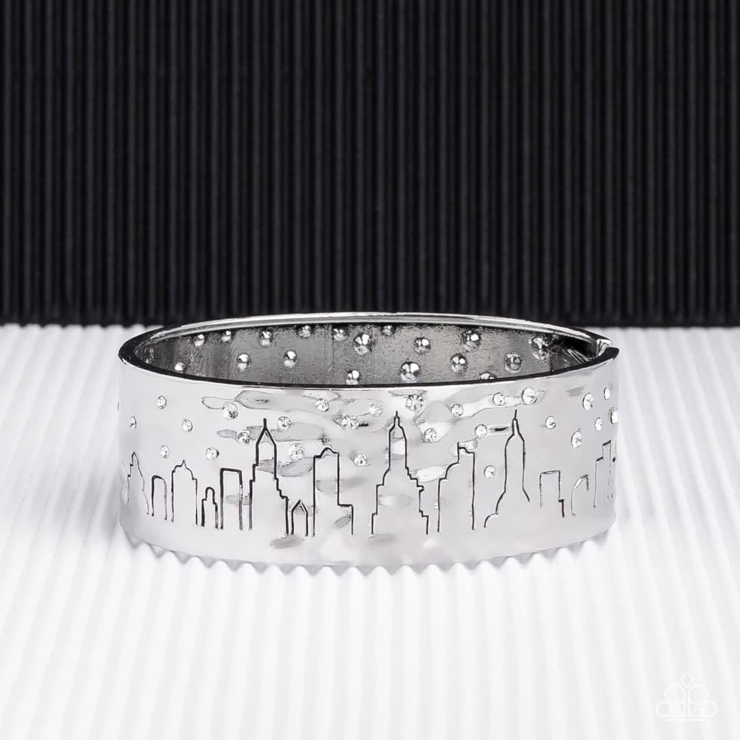 Empire Diamond Exclusive Starry Skyscrapers White Bracelet Paparazzi Jewelry images