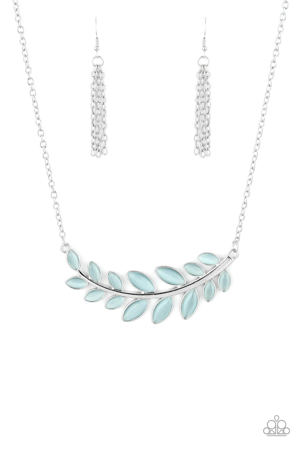 A Finishing Touch Frosted Foliage - Blue Necklace