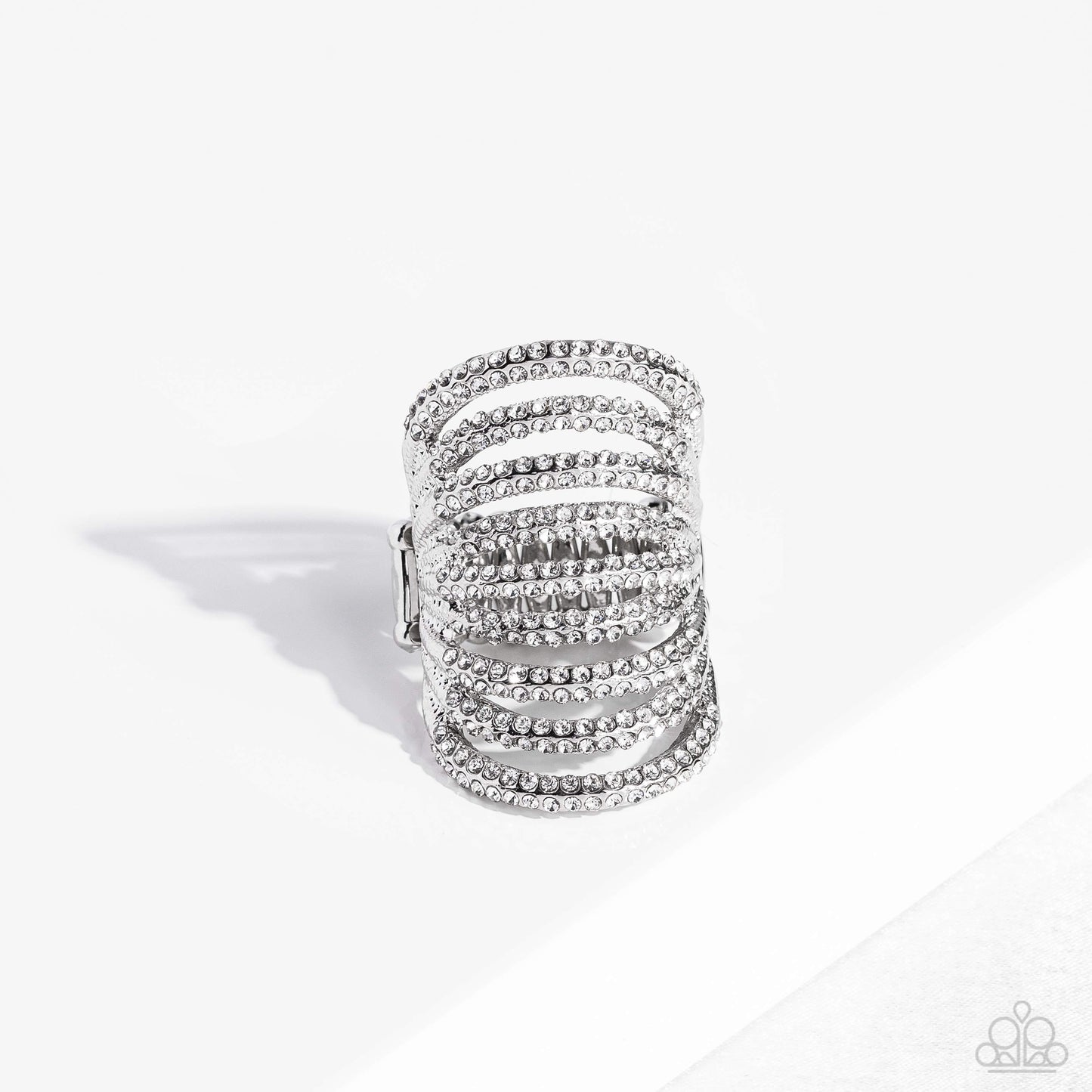 Paparazzi Rippling Rarity - Empower Me Pink Exclusive- White Ring -Paparazzi Jewelry Images