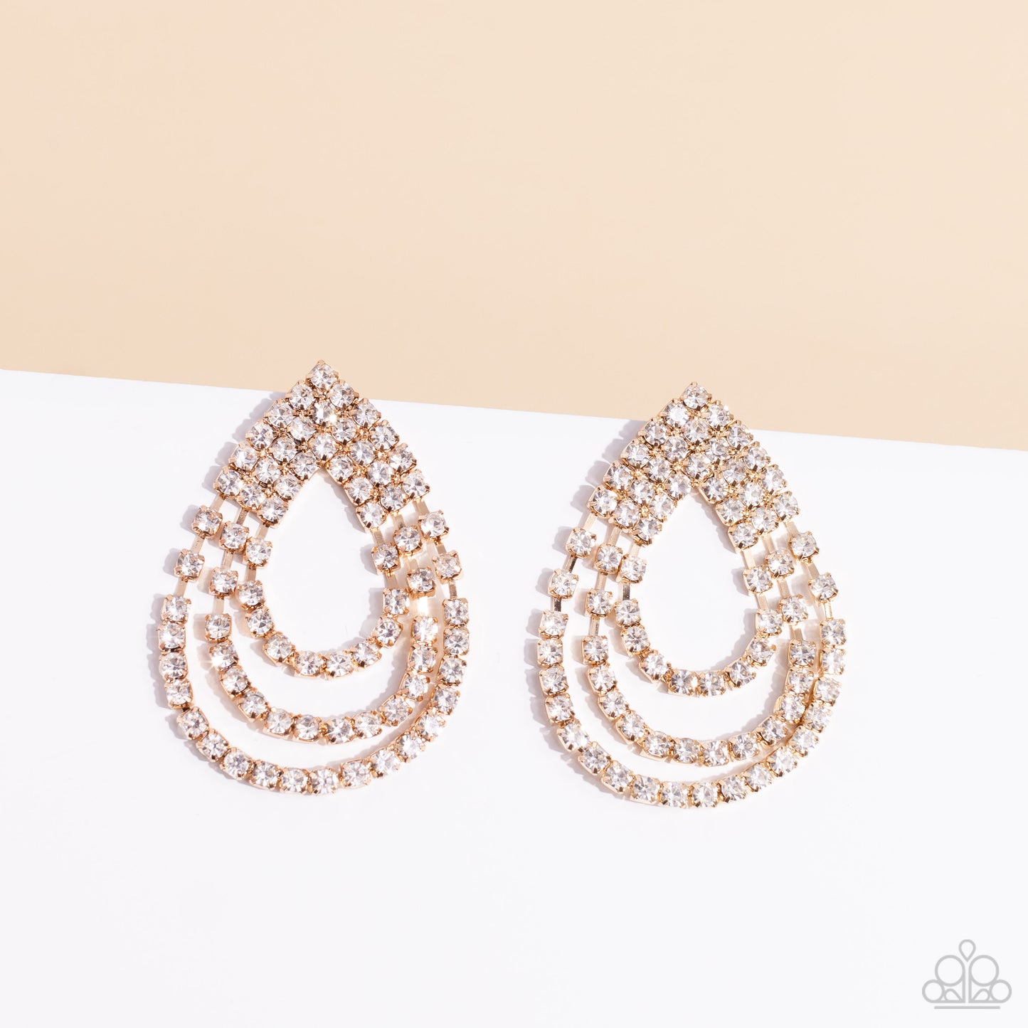 Paparazzi Take a POWER Stance - Gold Earrings -Paparazzi Jewelry Images