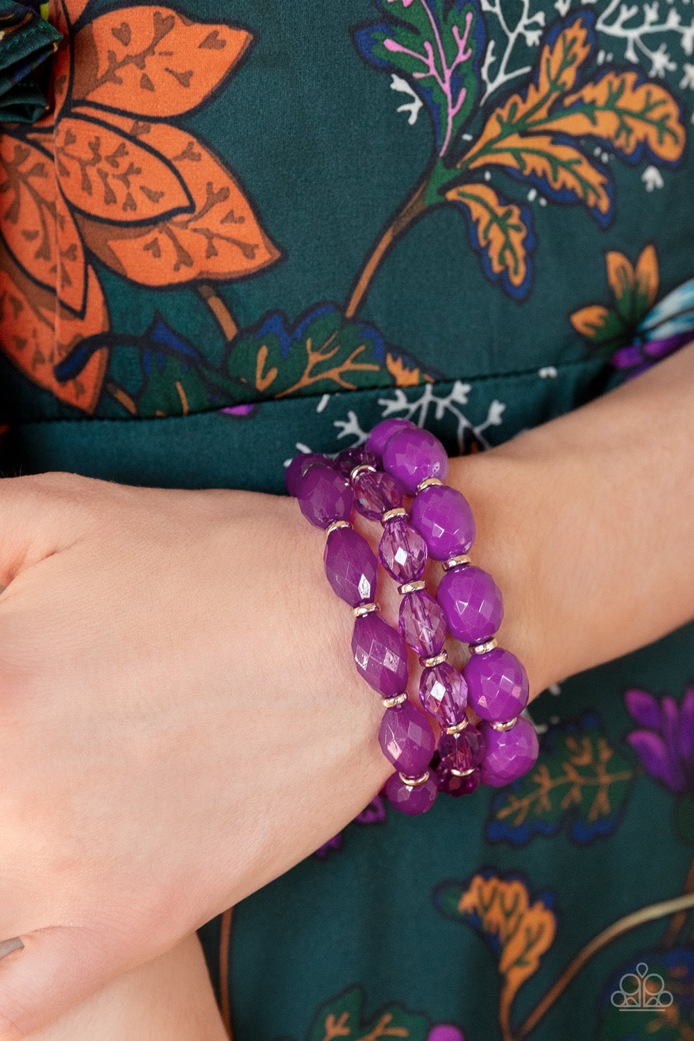 A Finishing Touch 2 Piece Set: Tropical Hideaway Purple Necklace & High Tide Hammock Purple Bracelet