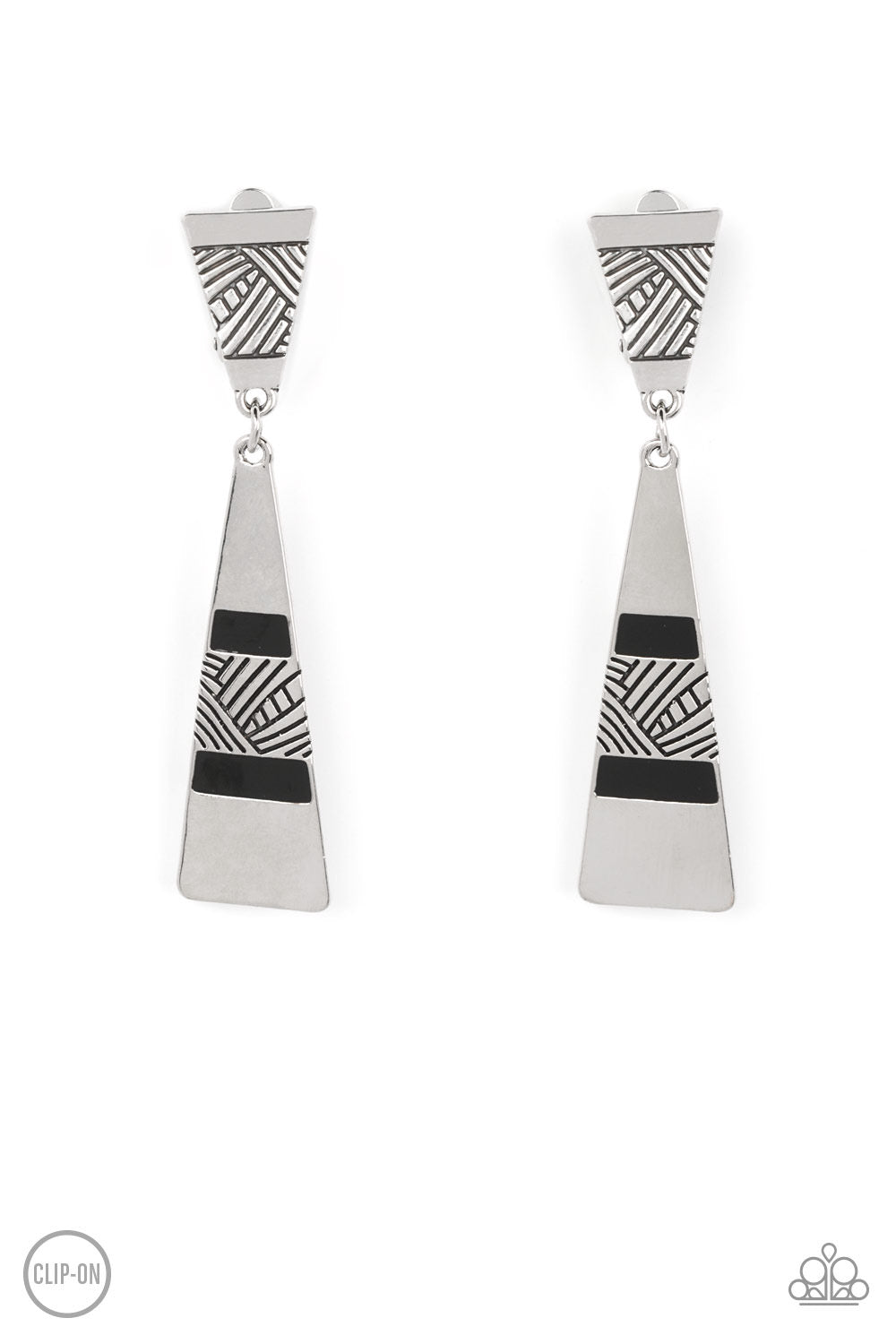 Paparazzi Safari Seeker - Black Clip-On Earrings -Paparazzi Jewelry Images