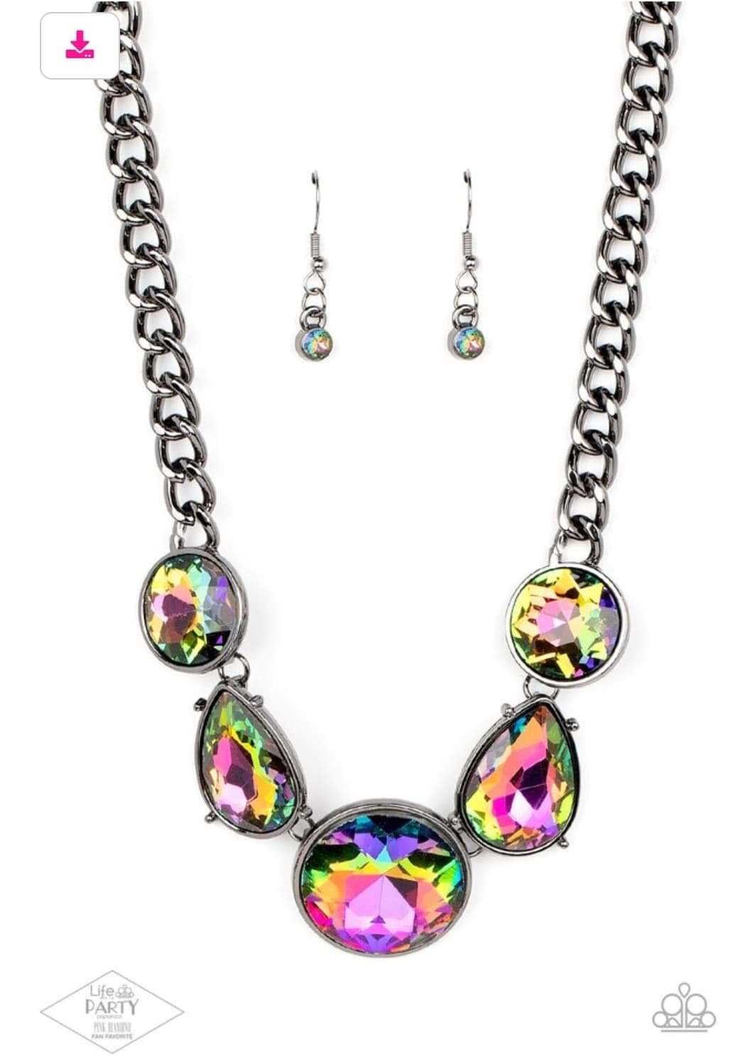 All the World’s My Stage - Multi Necklace - Pink Diamond Life of the Party Exclusive - A Finishing Touch Jewelry
