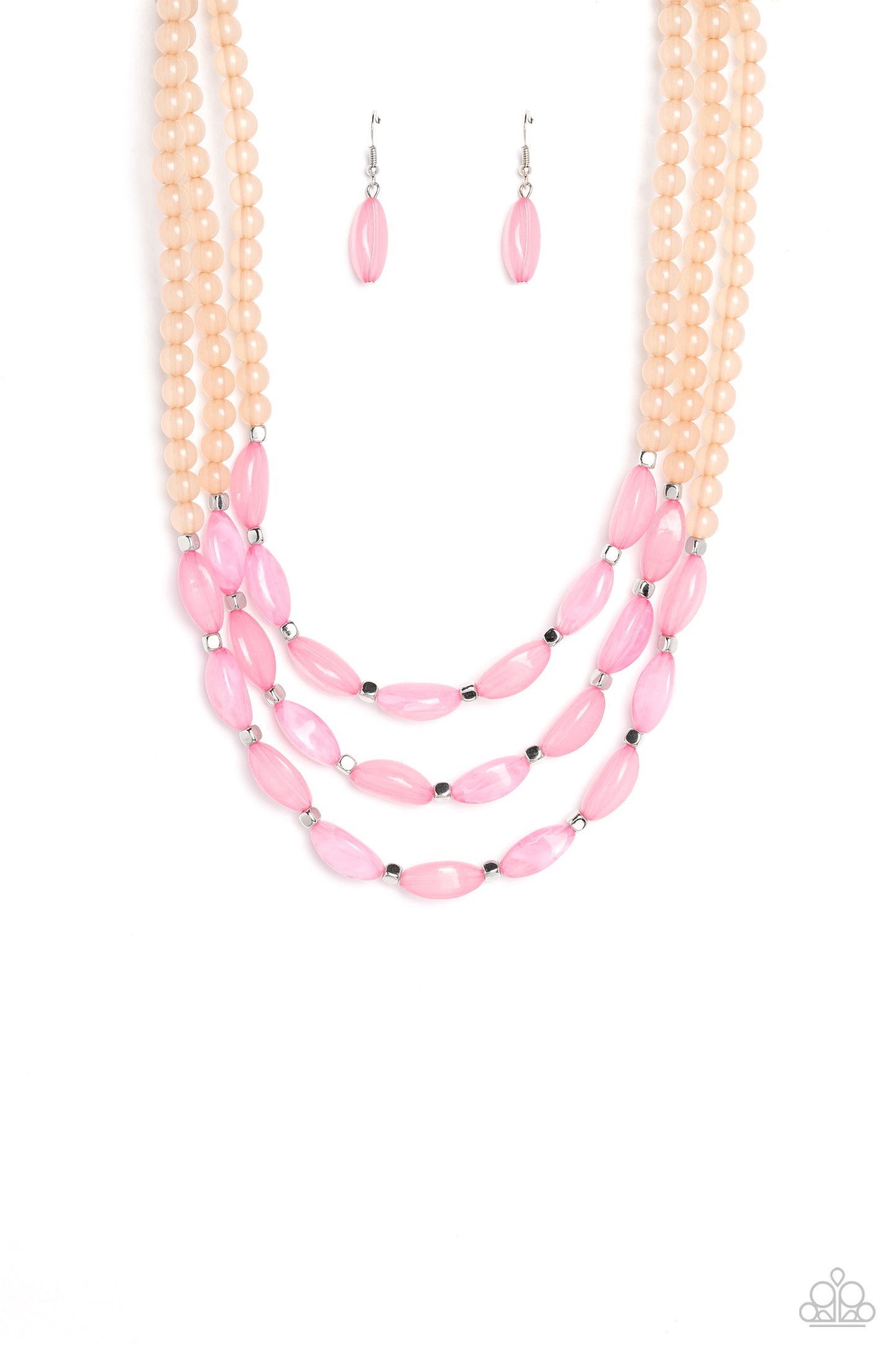 A Finishing Touch 2 piece set: I BEAD You Now - Pink Necklace & BEAD Drill - Pink Bracelet