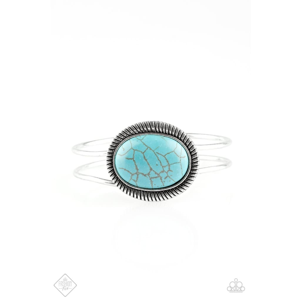 Paparazzi FRONTIER and Center - Blue Bracelets - A Finishing Touch