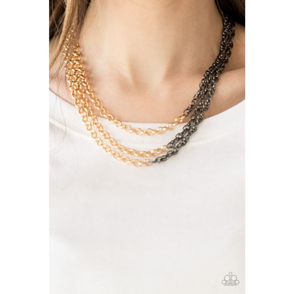 Paparazzi Metro Madness - Gold Necklaces - A Finishing Touch