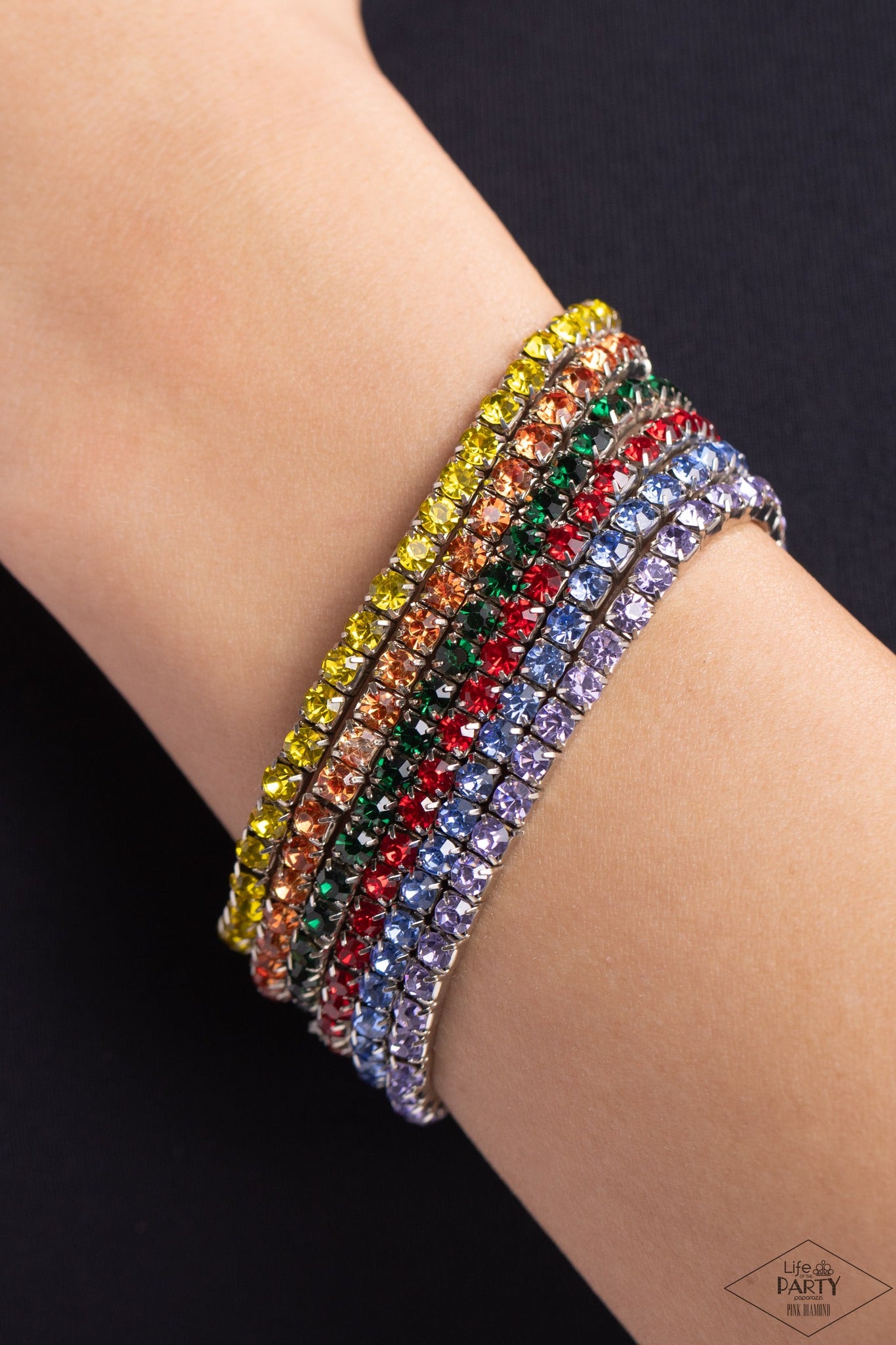 Paparazzi Rock Candy Range - Multi All Colors Bracelet - Life of the Party Pink Diamond