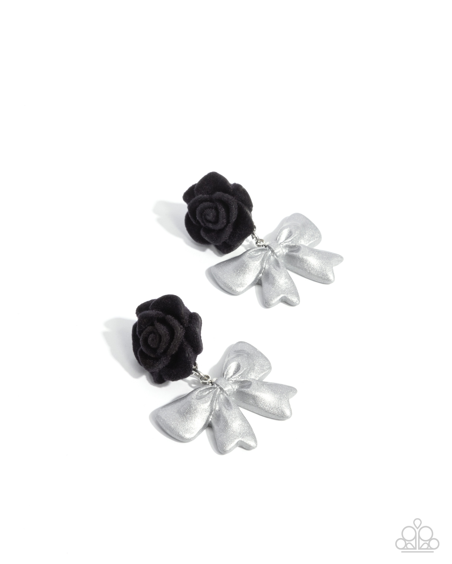 Paparazzi Rosette Rarity - Black Earrings