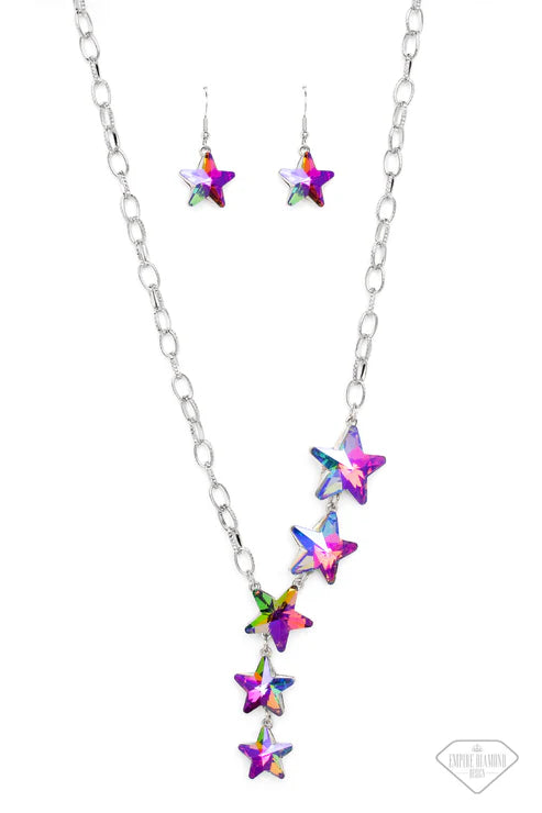 Paparazzi Star-Crossed Sparkle - Multi Star Necklace - Empire Diamond Exclusive